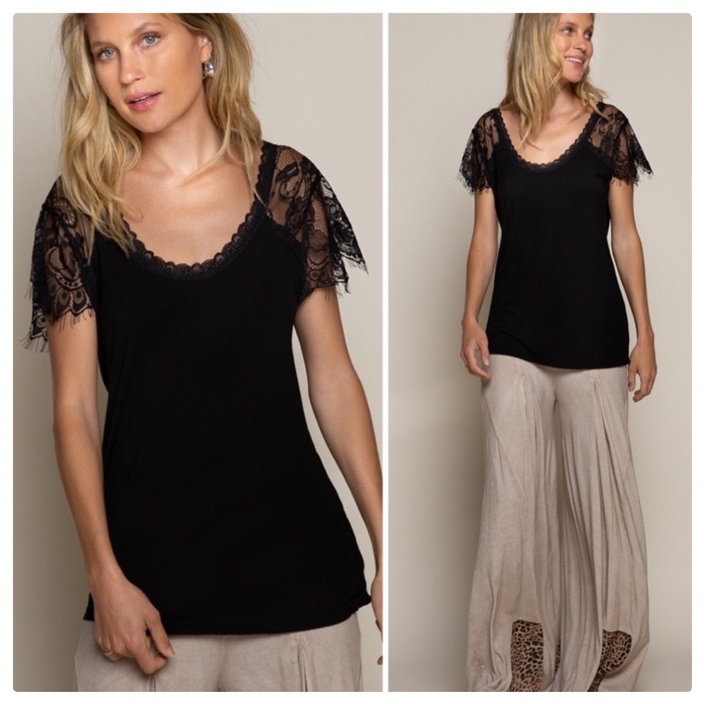 POL Sweetheart Scoop Neck Eyelash Tee - Picture 9 of 16